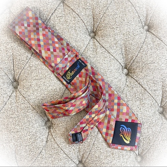 😎Really Stunning Multicolored Peacock Silk Mens Toe😎 - Picture 4 of 10